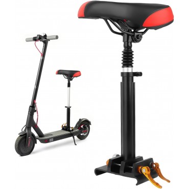 Adjustable Electric Scooter Seat for Adults – Fits 5.5"-6.2" Wide Curved-Edge Scooters, Ergonomic PU Cushion, Sturdy Aluminum Rod, Tool-Free Installation, Height Adjustable, Durable & Comfortable